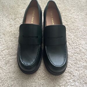 Cole Haan New Women’s Stassi Penny Loafers Forest Green US 5 Preppy Leather EUC